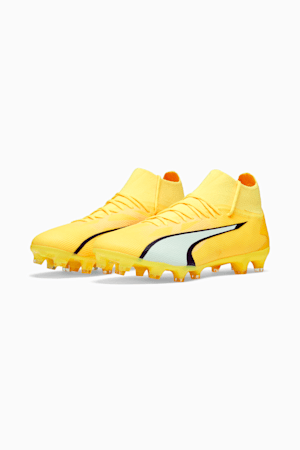Chaussures de soccer avec crampons ULTRA PRO FG/AG Homme, Yellow Blaze-PUMA White-PUMA Black, extralarge